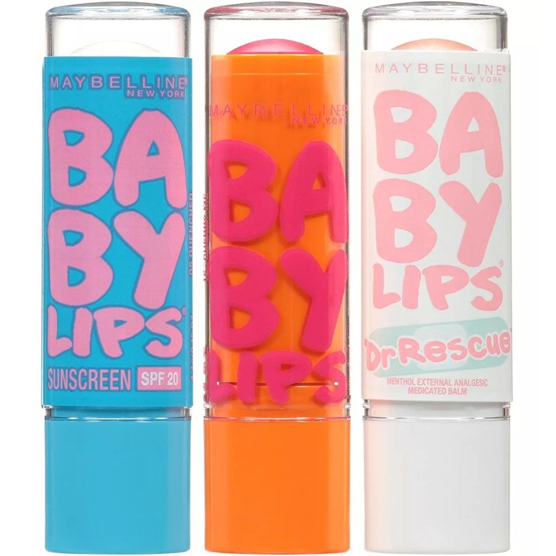 Maybelline New York Baby Lips Moisturizing Lip Balm 3-pack,