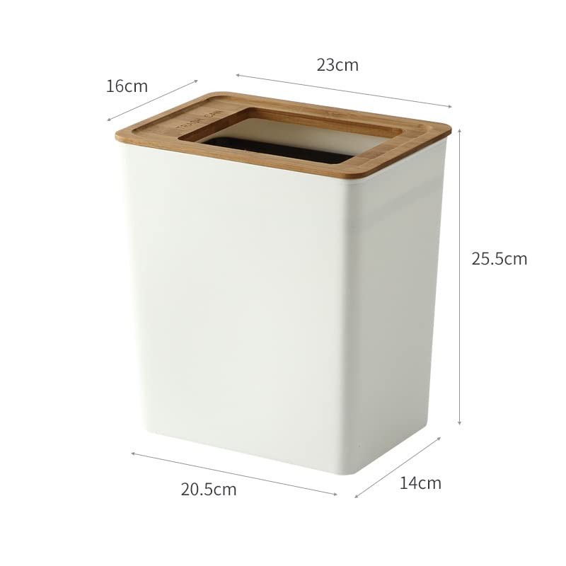 tricolor Plastic Trash Can with Invisible Bag Ultra-Slim Space-Saving Trash