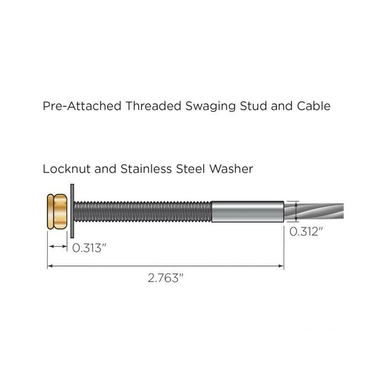 Ultra-Tec CA102-SM/25 - 25 FT Standard 1/8" Cable Rail Kit
