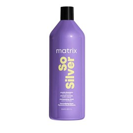 Matrix So Silver Shampoo Shampoo matizador morado ideal para neutralizar tonos amarillos en el cabello rubio o platinado 1L                           
