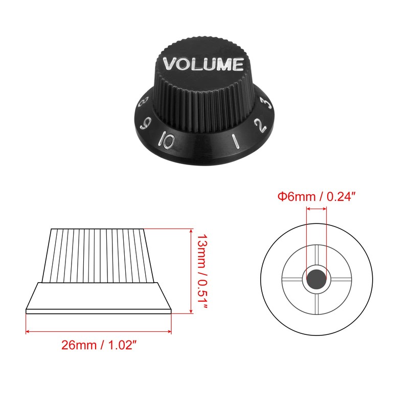 sourcing map Speed Control Knobs 6mm ID 1 Volume 2