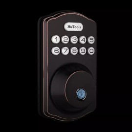 HUTOOLs Biometric Electronic Keyless Entry KS02 Deadbolt Lock Oil Rubbed Bronze