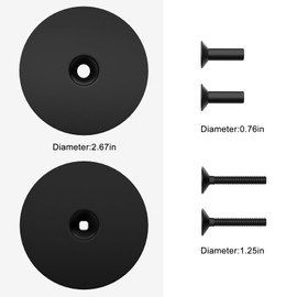 Door Hole Cover Plate 2-5/8" Deadbolt Hole Cover Diameter Round for Door Knob Plate, Door Hole Filler Plate Door Hole Cover/Matte Black Door Knob Cover - 2 Pack