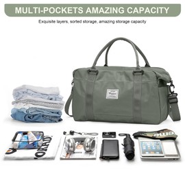 Travel Duffel Bag,Sports Tote Gym Bag,Shoulder Weekender Overnight Bag for Women