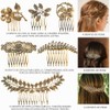 6 piezas de peinetas pelo vintage metálicas para mujer