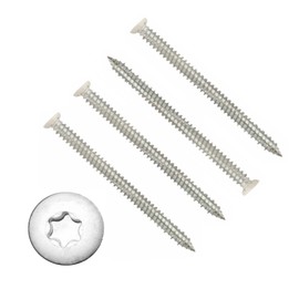 7.5 x 122mm Concrete Screw White Head Door Frame Fixing Countersunk BZP Zinc Torx 7.5mm (25 pcs)