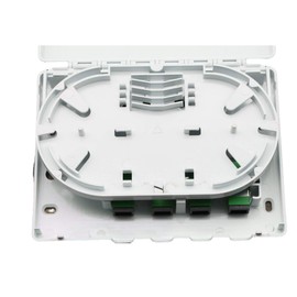 GINTOOYUN Fiber Optical Terminal Junction Box，4-Port Fiber Panel Box Desktop Place FC LC Adapters for FTTH,FTTO,FTTD
