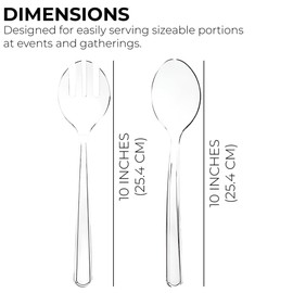 Set of 4 Clear Plastic Serving Spoons and 4 Serving Forks, 10" Length