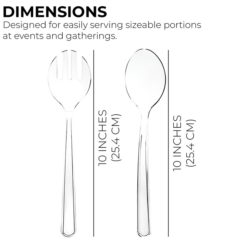 Set of 4 Clear Plastic Serving Spoons and 4 Serving