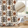 Jimuzi Western Aztec Linen Shower Curtain Ethnic Southwest Geometric Stripes