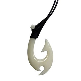 Hulu Makana Hawaiian Bone Fish Hook Necklace