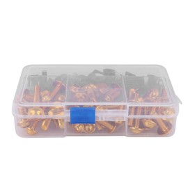Aramox Universal 177pcs Aluminium Motorcycle Screws Fairing Screw M5 M6 Washer Kit, Suitable for Sports Bikes (Gold)