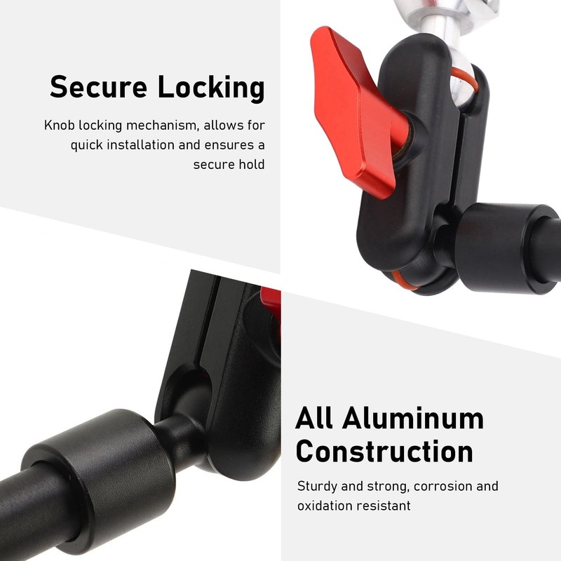 Adjustable Articulating Arm, 22"/57cm Double Ball Head Magic Arm, Multi