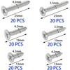 120 PCS 304 Stainless Steel Self Tapping Phillips Flat Screws