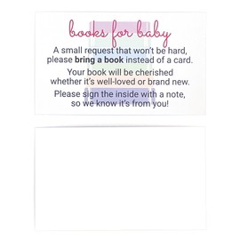 ITZAMNA Whimsical Baby Book Request Cards 100 Cards Business Card Size