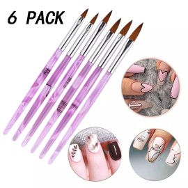 Unbranded Acrylic Nail Brush Kolinsky Sable Hair 6 Sizes Monomer Powder #2 #4 6 #8 #10 #12