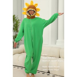 CWDGAGANB Sunflower Costume for Women,Chomper Adult Onesie Pajamas,Chomper Gifts for Women Adults XL