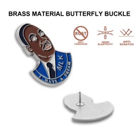 10/Pack MLK Martin Luther King Lapel Pins Bluk-Civil Rights Movement Brooch I have a dream Badge Souvenir Pin Gift For Men Women Clothes Bags Hats