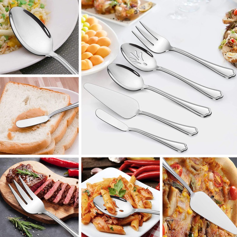 LIANYU 65-Piece Silverware Flatware Set for 10, Plus Steak Knives