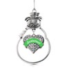 Inspired Silver - Emerald Green Bridesmaid - Silver Christmas Ornament