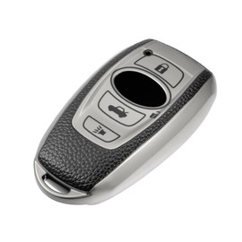 VekAuto 4 Button Smart Remote Key Shell Compatible for Subaru Ascent 2019-2022, Protector TPU Silver Tone