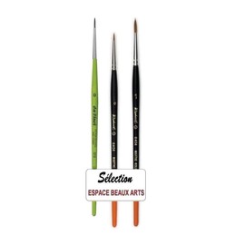 Raphael Series 8404 Kolinsky Red Brush Set of 2 0, 1 + 1 Brush
