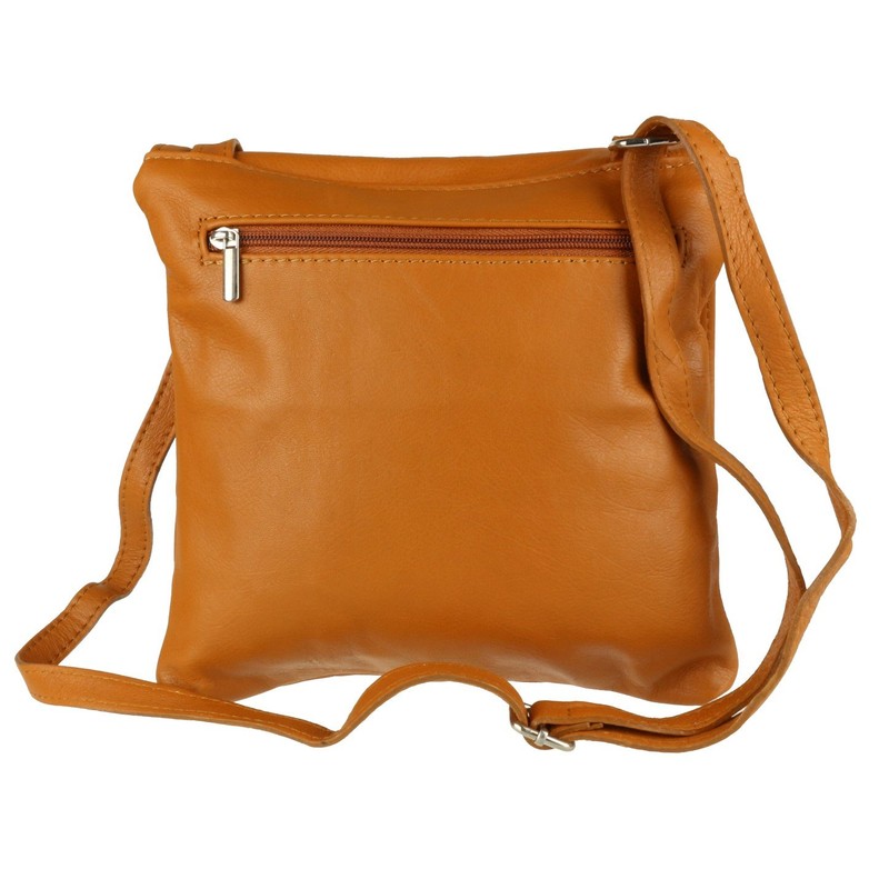 Girly Handbags Womens Double Pocket Italian Leather Messenger Bag -