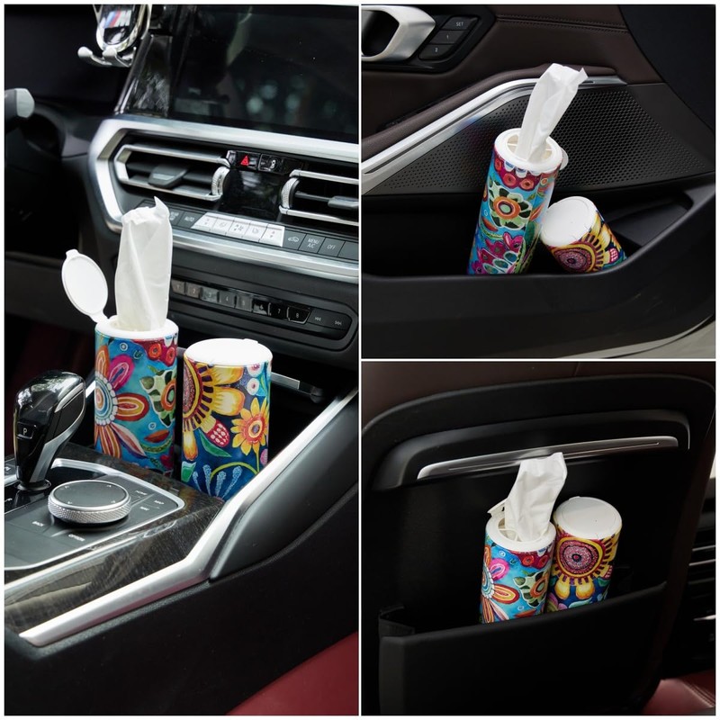 Car Tissues Holder with Facial Tissue, Car Tissue Box, Travel