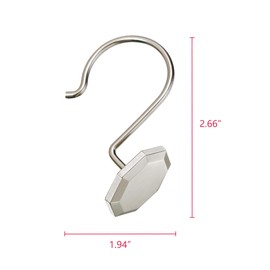 Utopia Alley Shower Rings, Shower Curtain Rings for Bathroom, Rustproof Zinc Shower Curtain Hooks Rings, Set of 12 (Brushed Nickel)