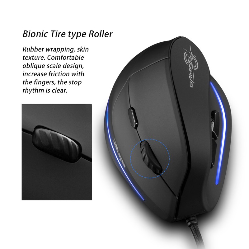 T-20 Mouse Wired Vertical Mouse Ergonomic Rechargeable 4 3200 movement