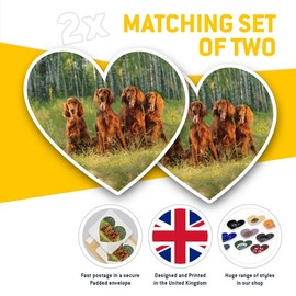 2 x Heart Stickers 15 cm - Irish Red Setter Family Dog Fun Decals for Laptops,Tablets,Luggage,Scrap Booking,Fridges, #3389