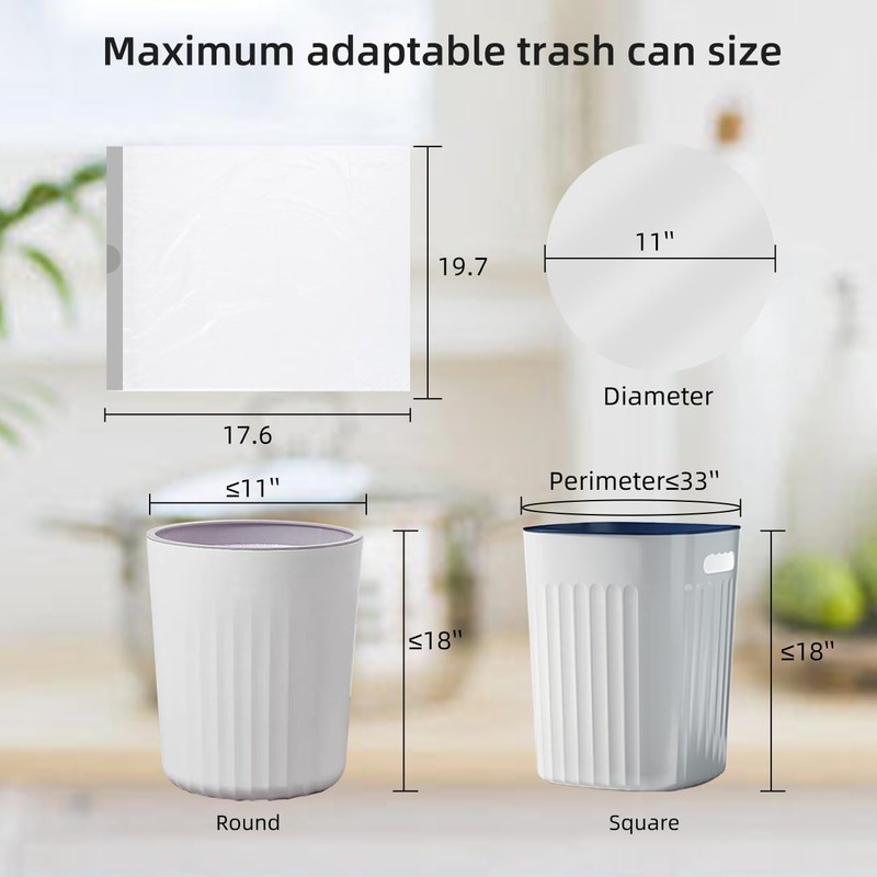 4 Gallon Trash Bags, 40 Count Drawstring Garbage bags, Thickened