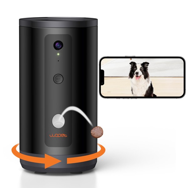 WOPET 300° Dog Camera with Treat Dispenser, [New 2023] 5G WiFi Pet Camera Treat Tossing for Cats and Dogs, 1080P HD with Night Vision, 2-Way Audio for Monitoring Your Pet on Phone app