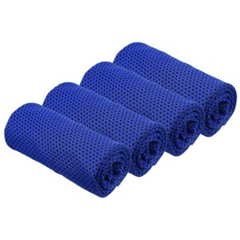 PATIKIL Cooling Towel 40"x12", 4 Pcs Ice Towel for Neck and Face, Soft Breathable Chilly Sweat Absorbing for Yoga Sports Camping Fitness Running Golf, Dark Blue