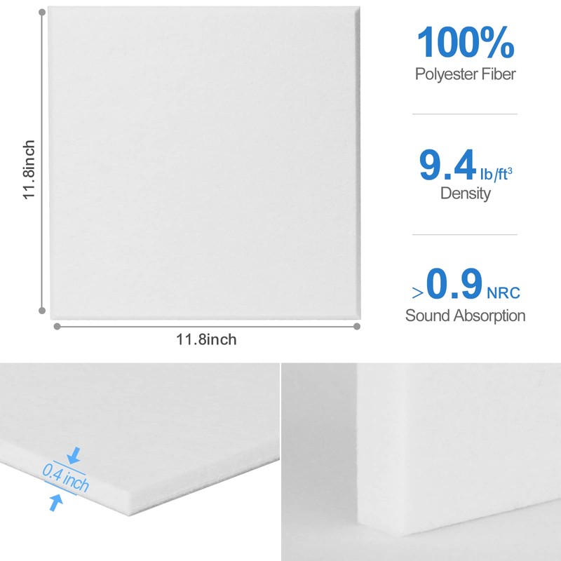 Sonicism 22 Pack Acoustic Wall Panels with Self-Adhesive, 12" X