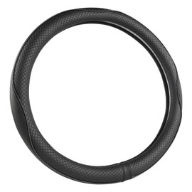 West Llama Microfiber Leather Car Steering Wheel Cover for Dodge 1989-2011 RAM 1500 2500 3500, Charger, Durango, Challenger (Black-Standard Size)