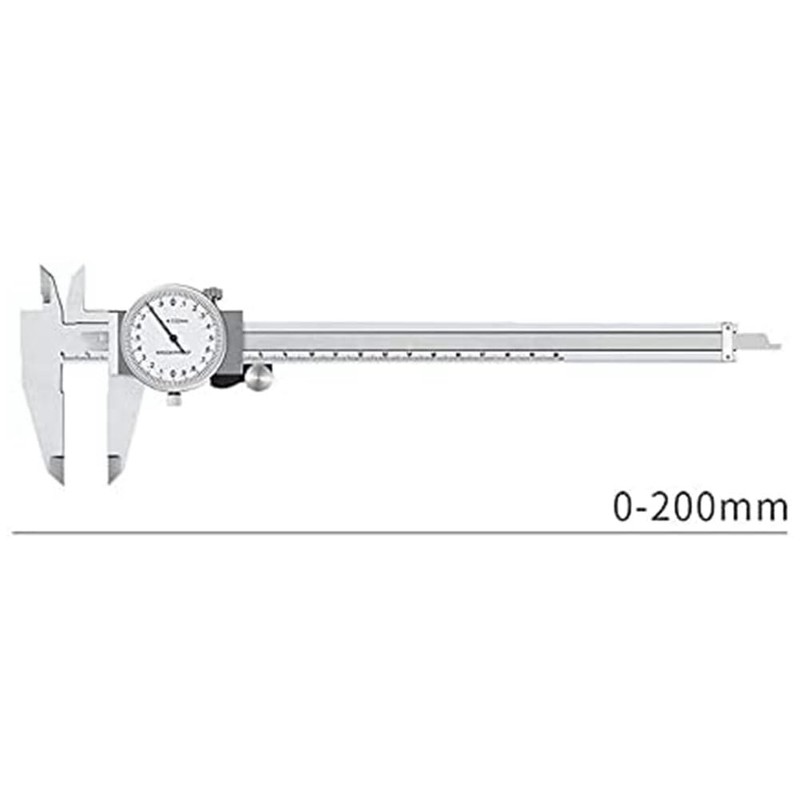 Haptufer 0-200Mm Metric Gauge Measuring Tool Dial Vernier Caliper Shock-Proof