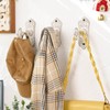 Sungmor 3Pcs Cast Iron Coat Hooks,White Skeleton Key-Shaped Wall Hooks