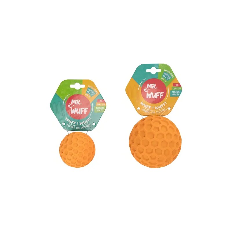 Pelota Mr. Wuff Grande Para Perro Con Sonido Caucho 8cm