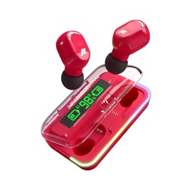 MUSIC HERO TWS Wireless Headphones with Charging Case, LCD Display, Built-in Microphone, Music and Calls for 3 Hours, Touch Control, Pink