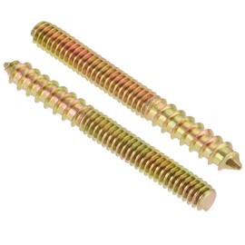 TOP-VIGOR 10Pcs 1/4-20" x2-1/4 Hanger Bolts, Double Headed Bolts Self Tapping Screw, Double Ended Dowel Screws, Threaded Lag Wood Screws and Machine Bolts for Wood Joint Furniture