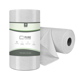 Reusable Paper Towel - Microfiber Cleaning Cloth Roll, Lint-Free, Non-Abrasive, Highly Absorbent, Ultra-Fine Material - Ideal for Home, Auto, Pro Cleaners, Opticians & Photographers (Grey)