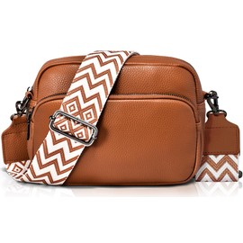 GASSDA Women's Shoulder Bag, Small Handbag, Women's PU Leather Crossbody Bag, Women's Modern Bags with Removable Shoulder Strap, brown, Fashion