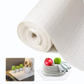 Beautysaid Shelf and Drawer Liner for Ktichen Cabinet, Non Adhesive Non Slip Shelf Paper Waterproof Washable Thickened for Dresser Pantry Shelve Bathroom Protector Liner(White,18 in x 20 FT)