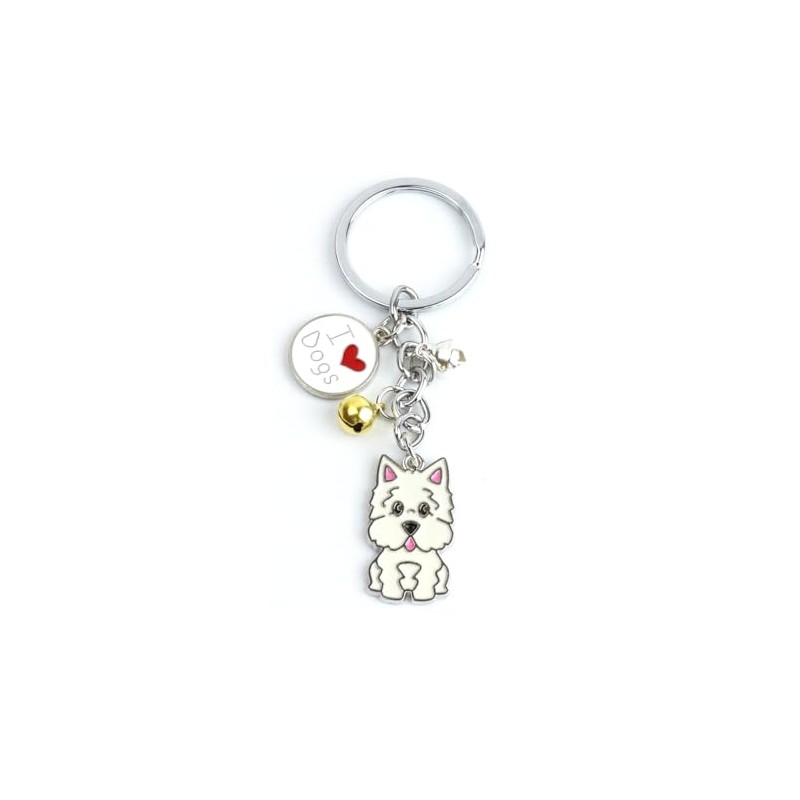 [KOYOKOMA] Dog Keychain with Bell Ring Dog Schnauzer Pomeranian Golden