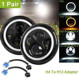 Bricologht For 97-06 Jeep Wrangler TJ CJ 4Pcs LED Headlights Hi-Lo DRL Beam+Tail Lights Kit
