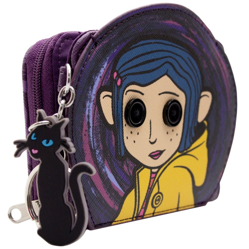 Button Eyes Coraline Parallel Universe Dark Fantasy Purse Zip Coin