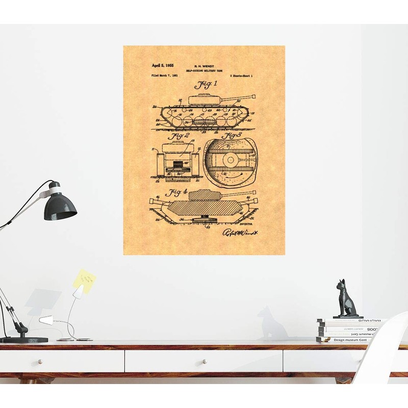 Self-Digging Military Tank Patent Print (5" x 7") M11222