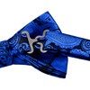 GUSLESON Royal Blue Bow Tie for Men Pre-Tied Silk Blue