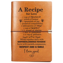 Love Story Gift for Couple-Anniversary Valentines Day Birthday Christmas Wedding Gift for Wife Husband Fiance Fiancée-A Recipe for Love--Removable Recipe Notebook-Blank Recipe Book-Binder Cookbook